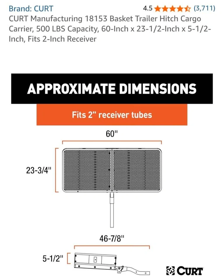 Curt 60"x23.75" Folding Cargo Trailer + Rola Cargo Bag - photo 3