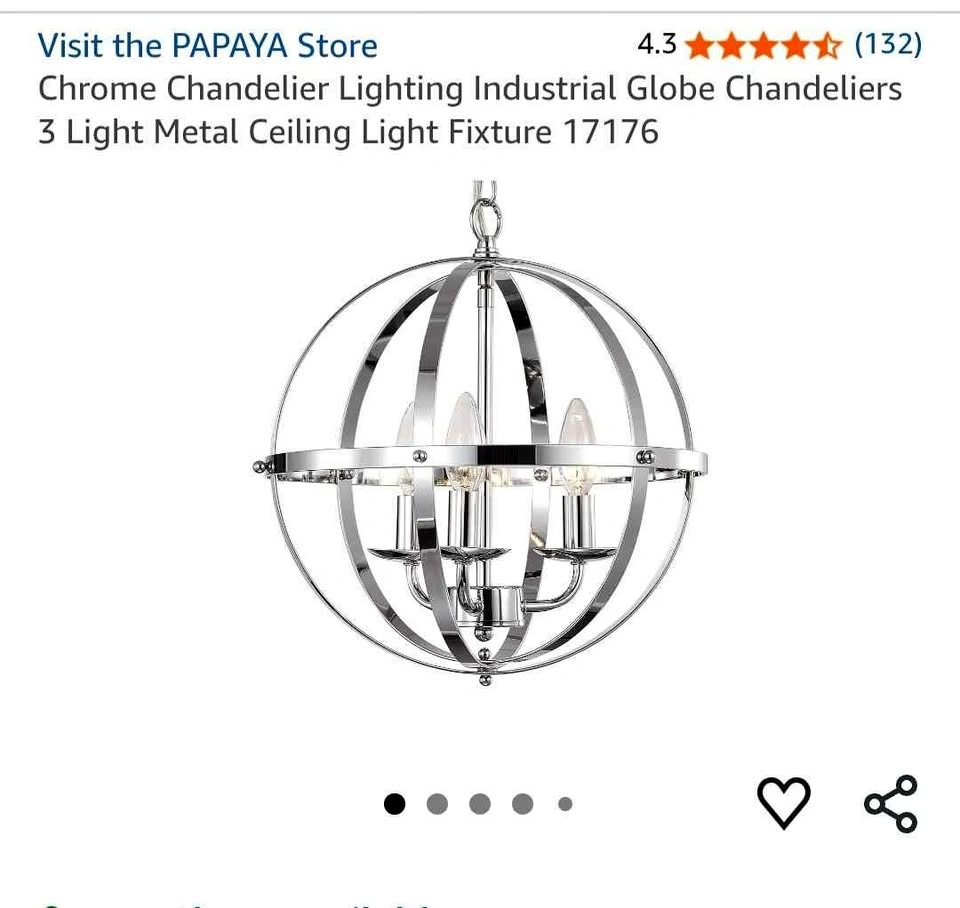 Brand New Pendant Light in Chrome Finish