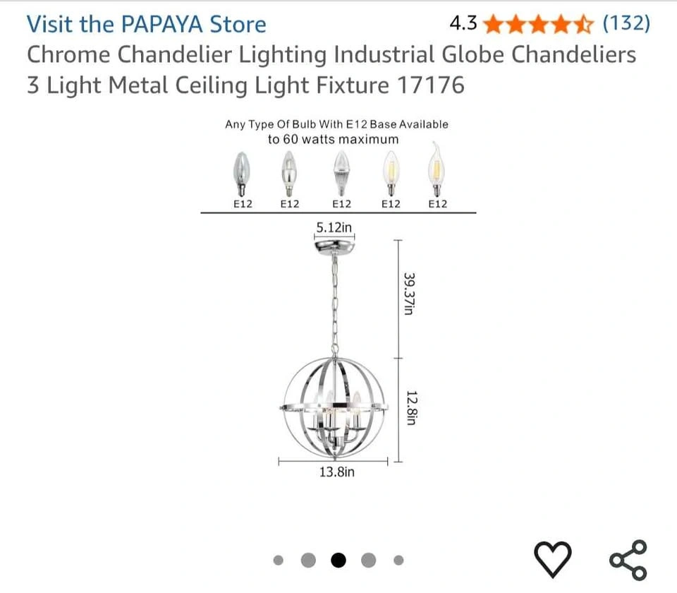 Brand New Pendant Light in Chrome Finish - photo 4