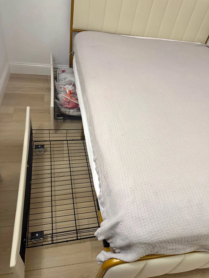 Queen Bed Frame with Storage and Mattress
