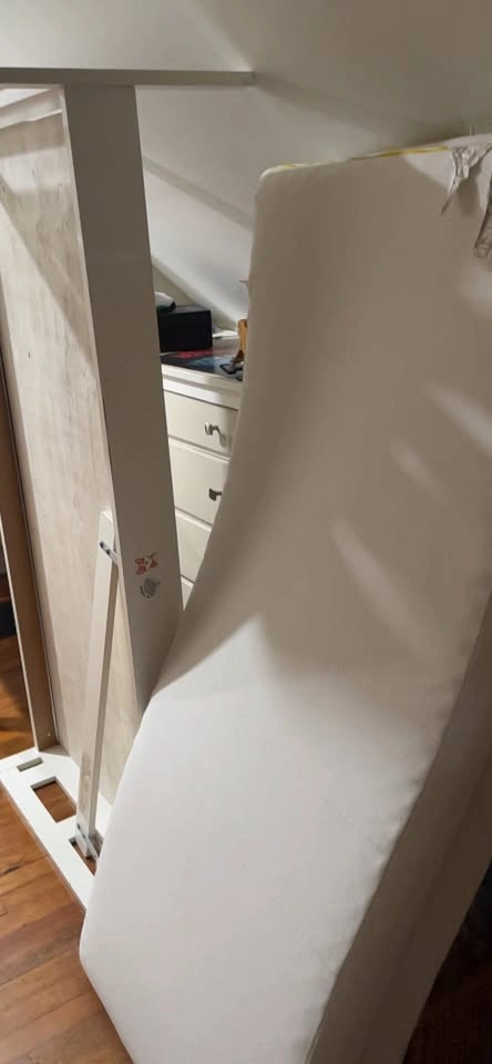 White Wooden Bed Frame Headboard Footboard - photo 3