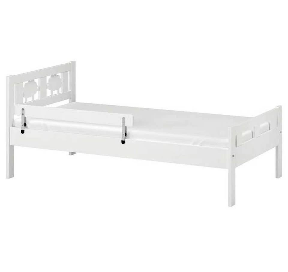 White Wooden Bed Frame Headboard Footboard - photo 5