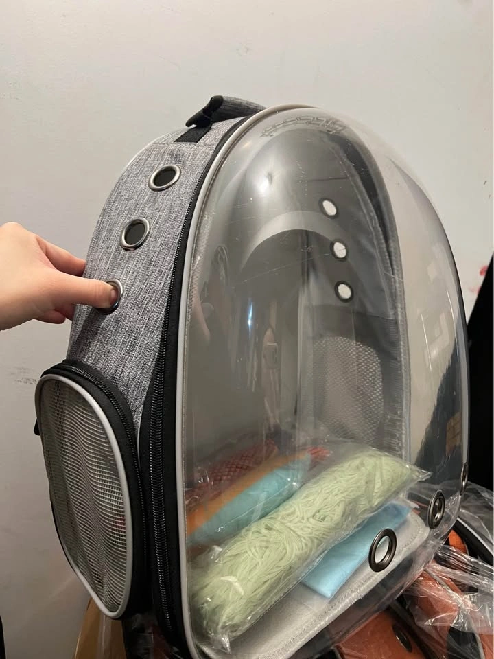 Pet carrier backpack, cat toy, and pet training pad - photo 3