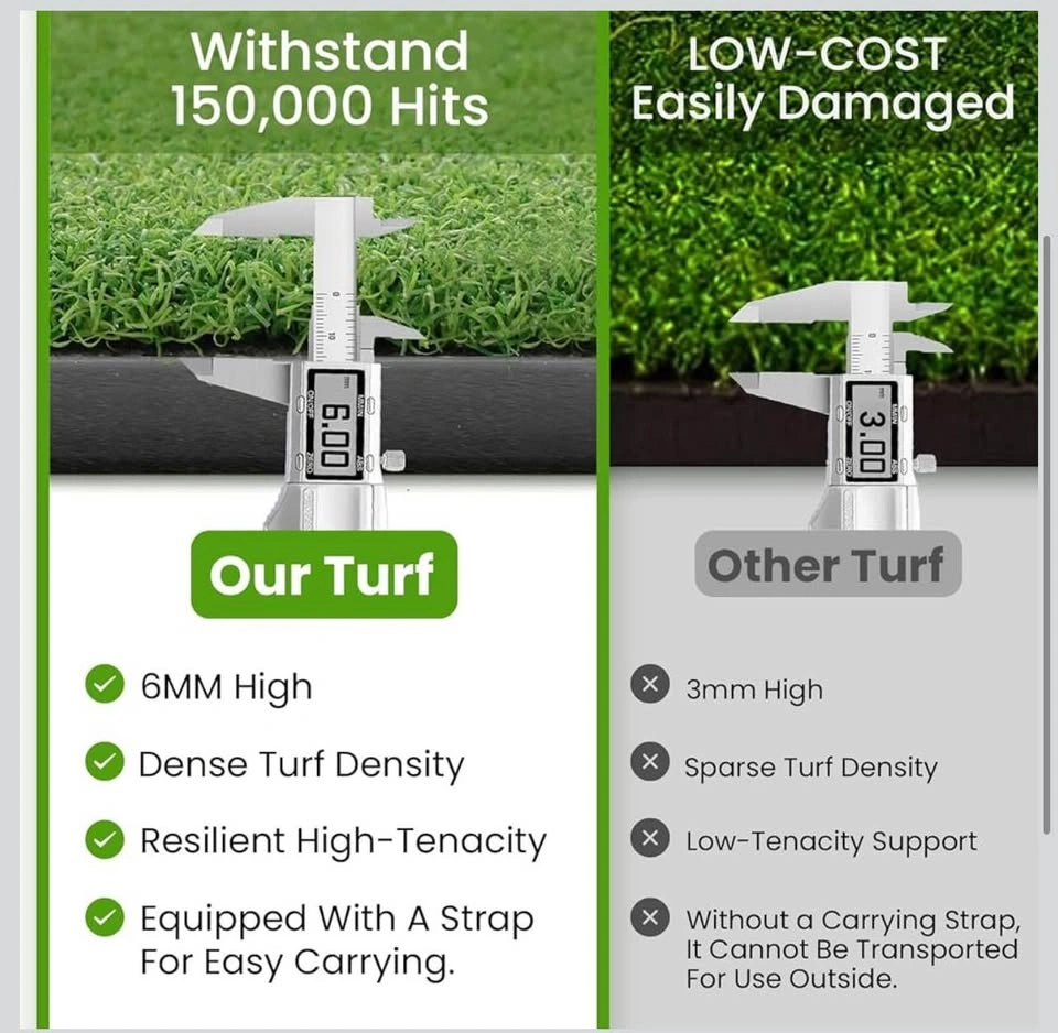 Golf Hitting Mat 5x4ft with 9 Tees and Carrying Case - photo 3