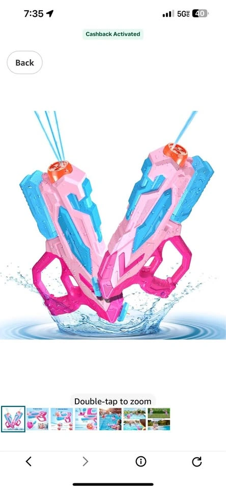 2 PCS Water Gun for Kids, Super Squirt Guns Water Soaker