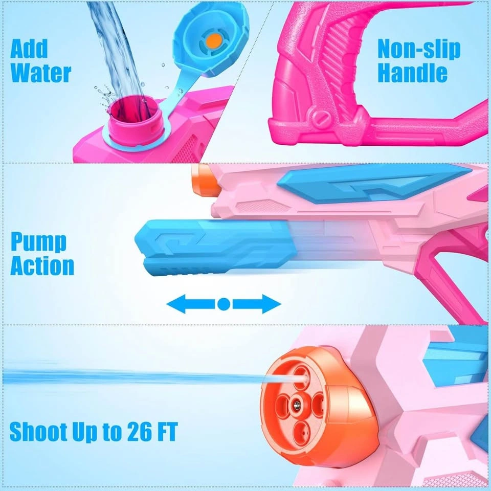 2 PCS Water Gun for Kids, Super Squirt Guns Water Soaker - photo 4