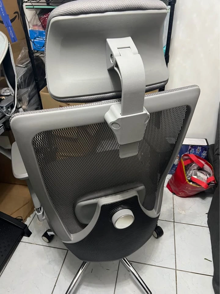 Grey Mesh Ergonomic Office Chair with Headrest - photo 3