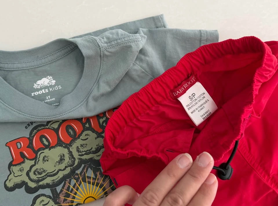 Vintage Baby Roots Red Cargo Pants (Size S/2) + Roots Tee (Size - photo 3