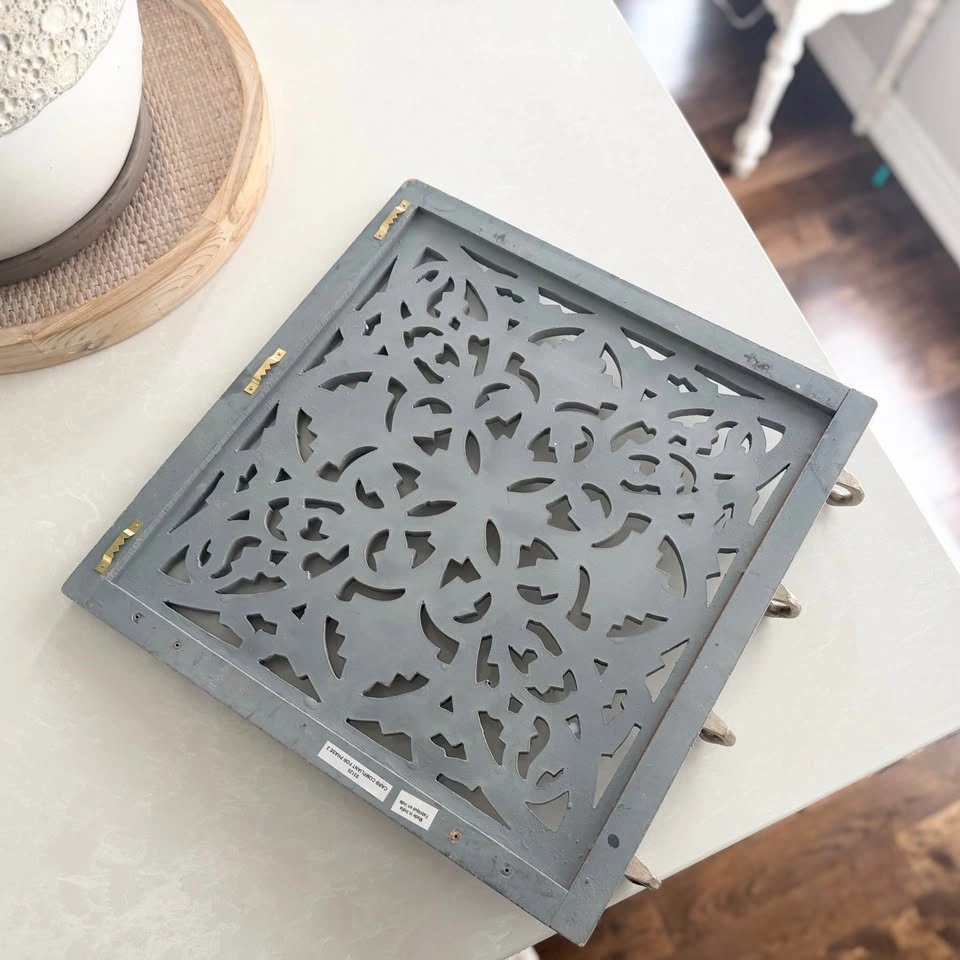 Carved Wooden Wall Panel w/ Hooks - photo 2