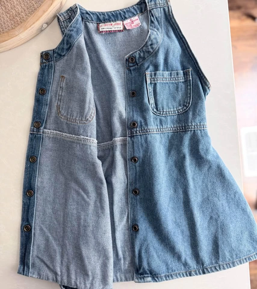 Vintage W. Green Jeans “Natural Style” Girls (Size 8) Denim Dres - photo 3