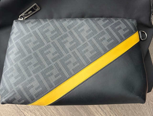 Fendi Zucca Coated Canvas and Diagonal Black Unisex Backpack - photo 4