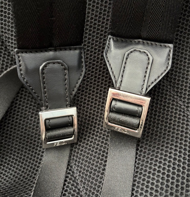 Fendi Zucca Coated Canvas and Diagonal Black Unisex Backpack - photo 5
