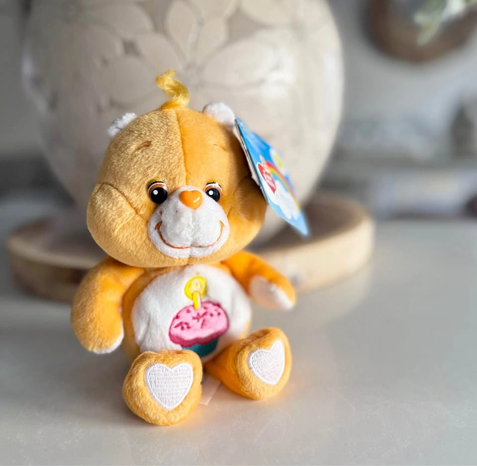 Vintage 2002 Care Bears Birthday Bear 20th Anniversary Plush
