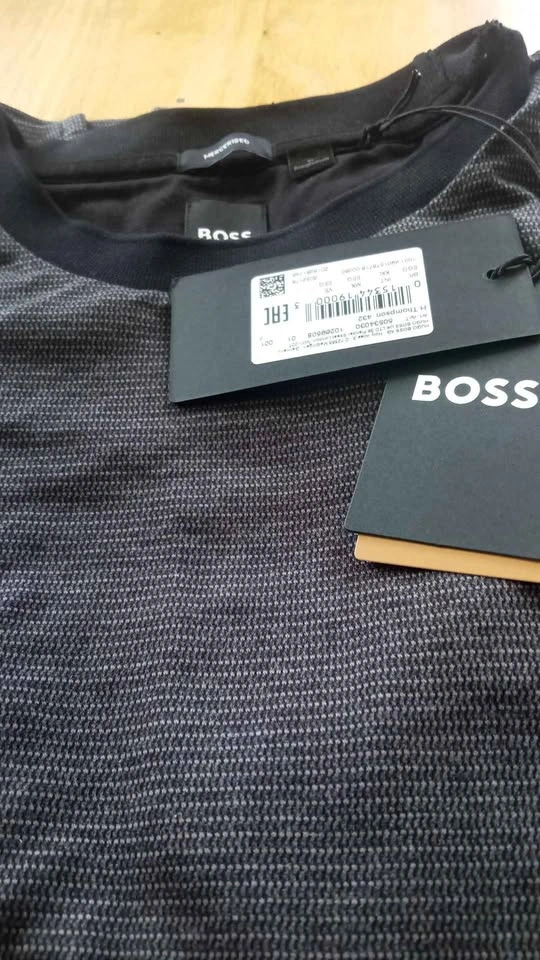 BOSS Men's Dark Grey/Black Micro-Pattern T Shirt Size XXL NEW - photo 2