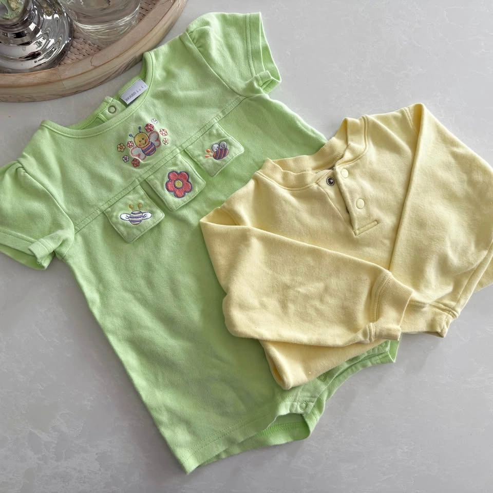 Vintage Sears Baby Romper 24M & Long Sleeve Bodysuit