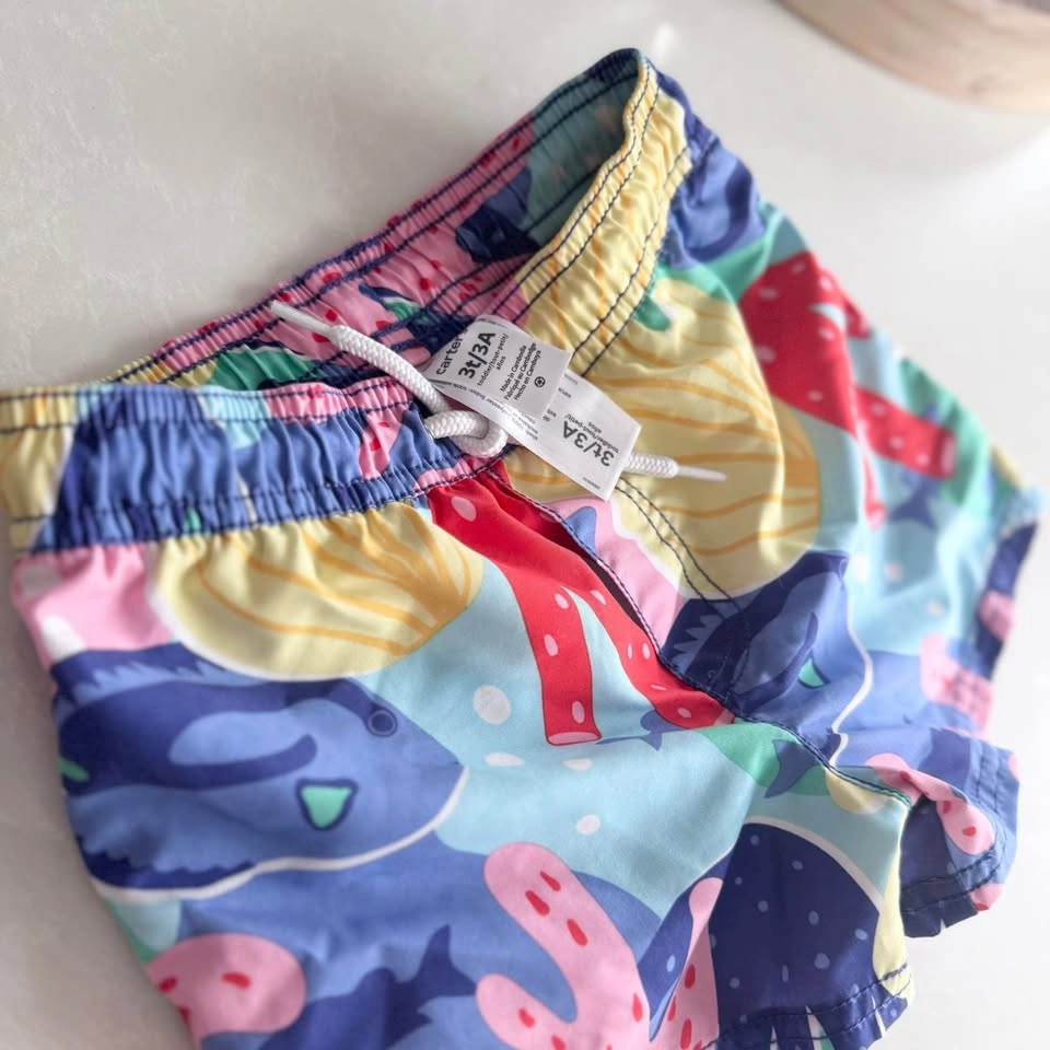 Carter’s Toddler Boy Coral Printed Swim Trunks (Size 3T) - photo 3