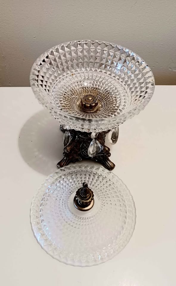 Vtg. Hollywood Regency Crystal Bowl - photo 3