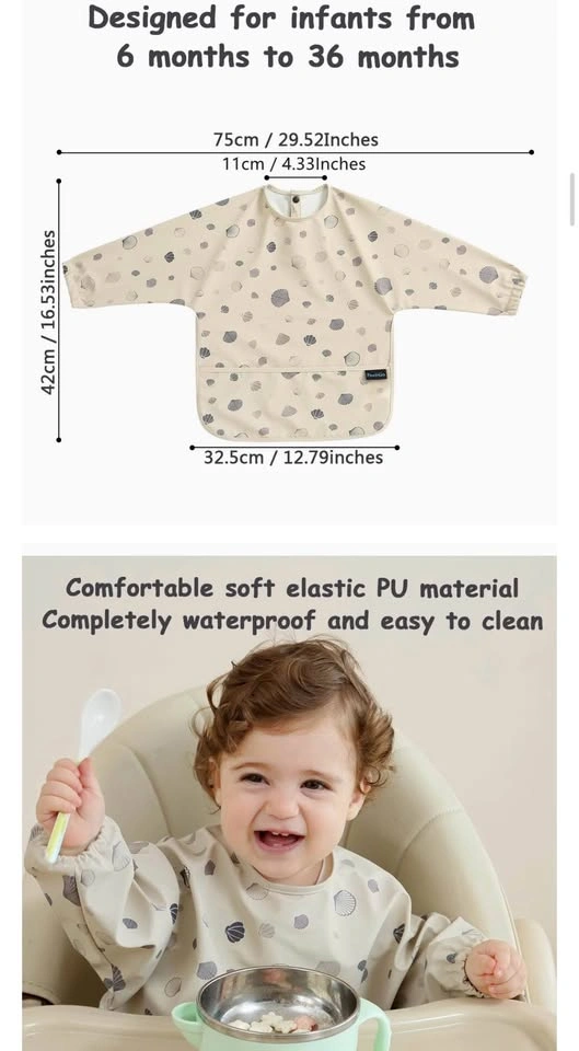 Sea Shell, Long Sleeved Weening Bib (6-36months) - photo 4