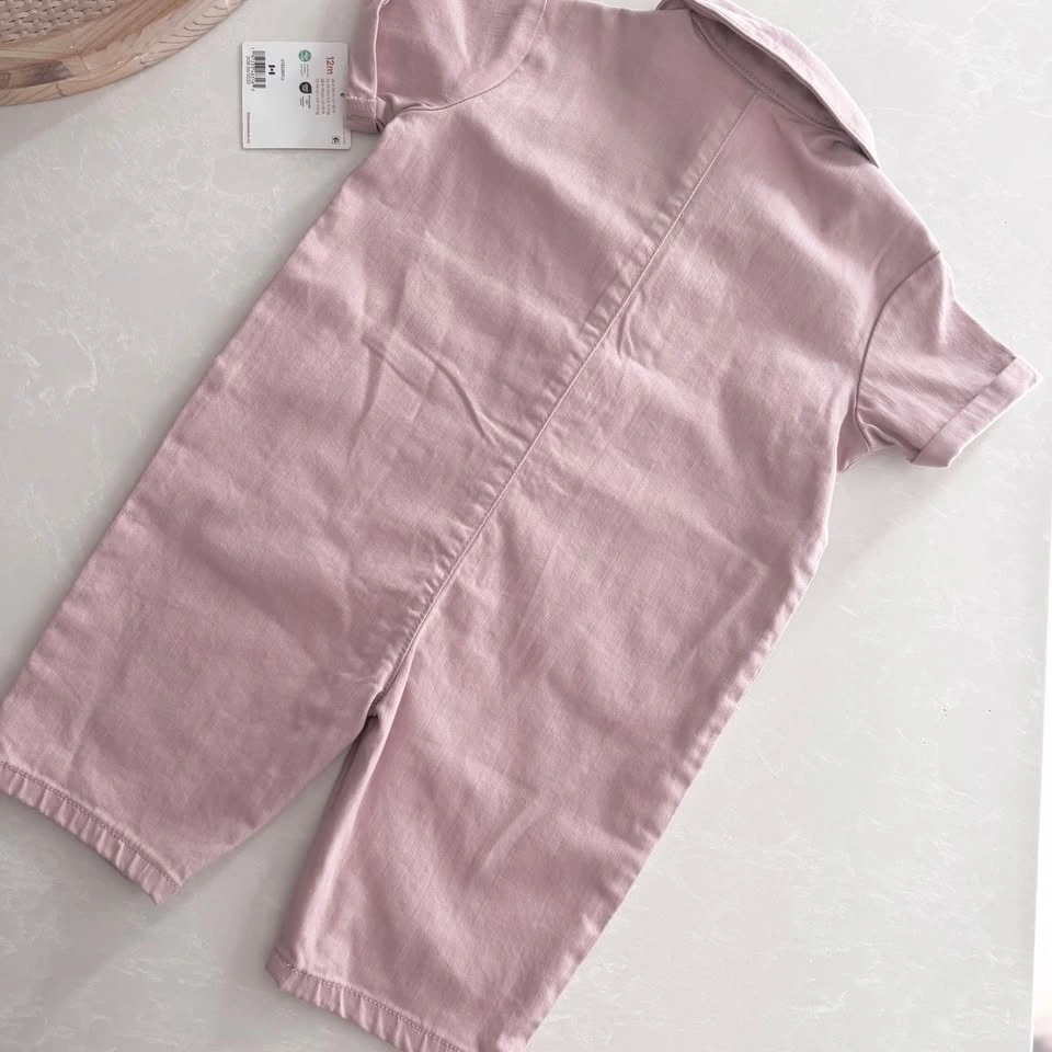 Toddler Girl Pink Cropped Jumpsuit (Brand New w/ Tags) Size 12M - photo 2