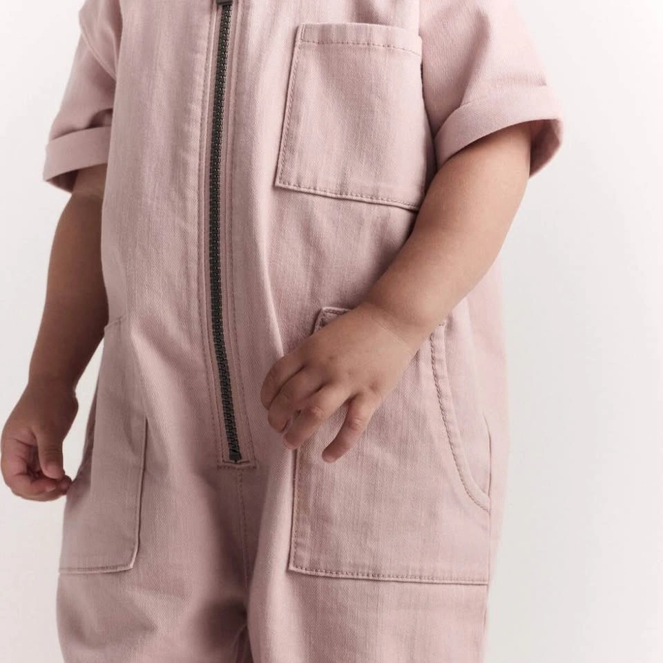 Toddler Girl Pink Cropped Jumpsuit (Brand New w/ Tags) Size 12M - photo 4