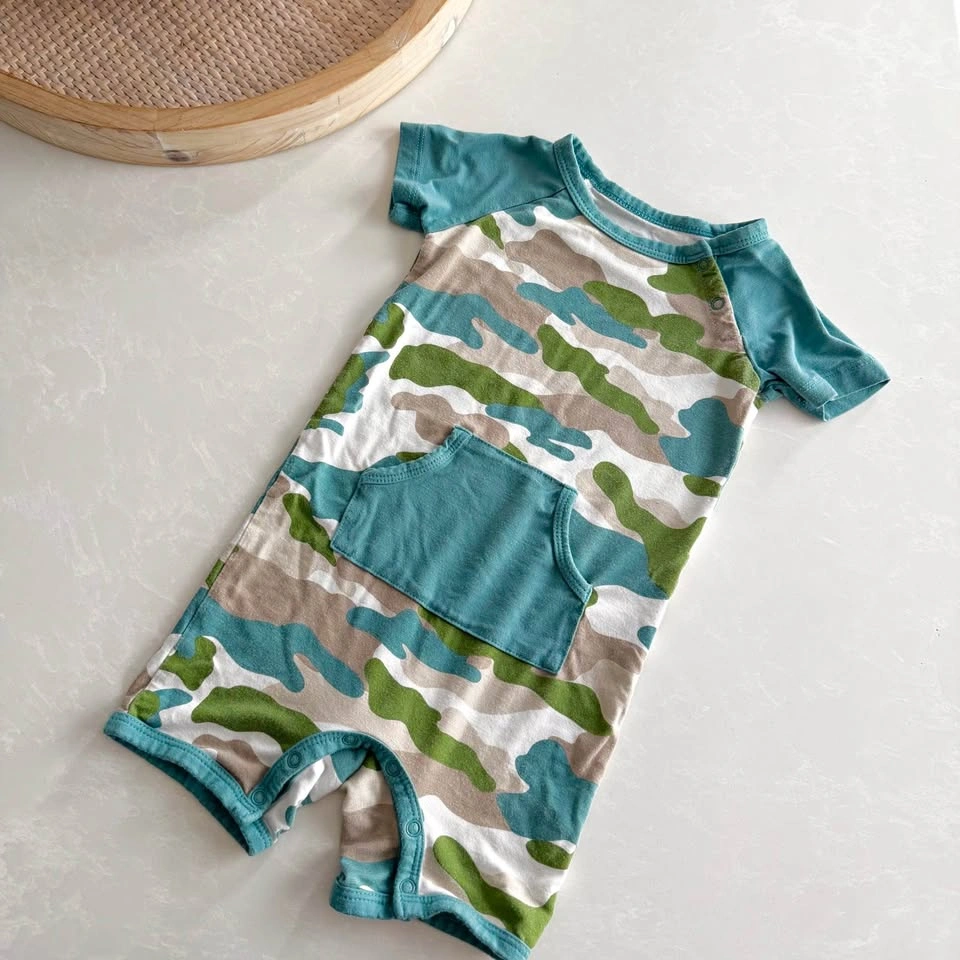 Kyte Baby Green Camo Romper (Size 2T)