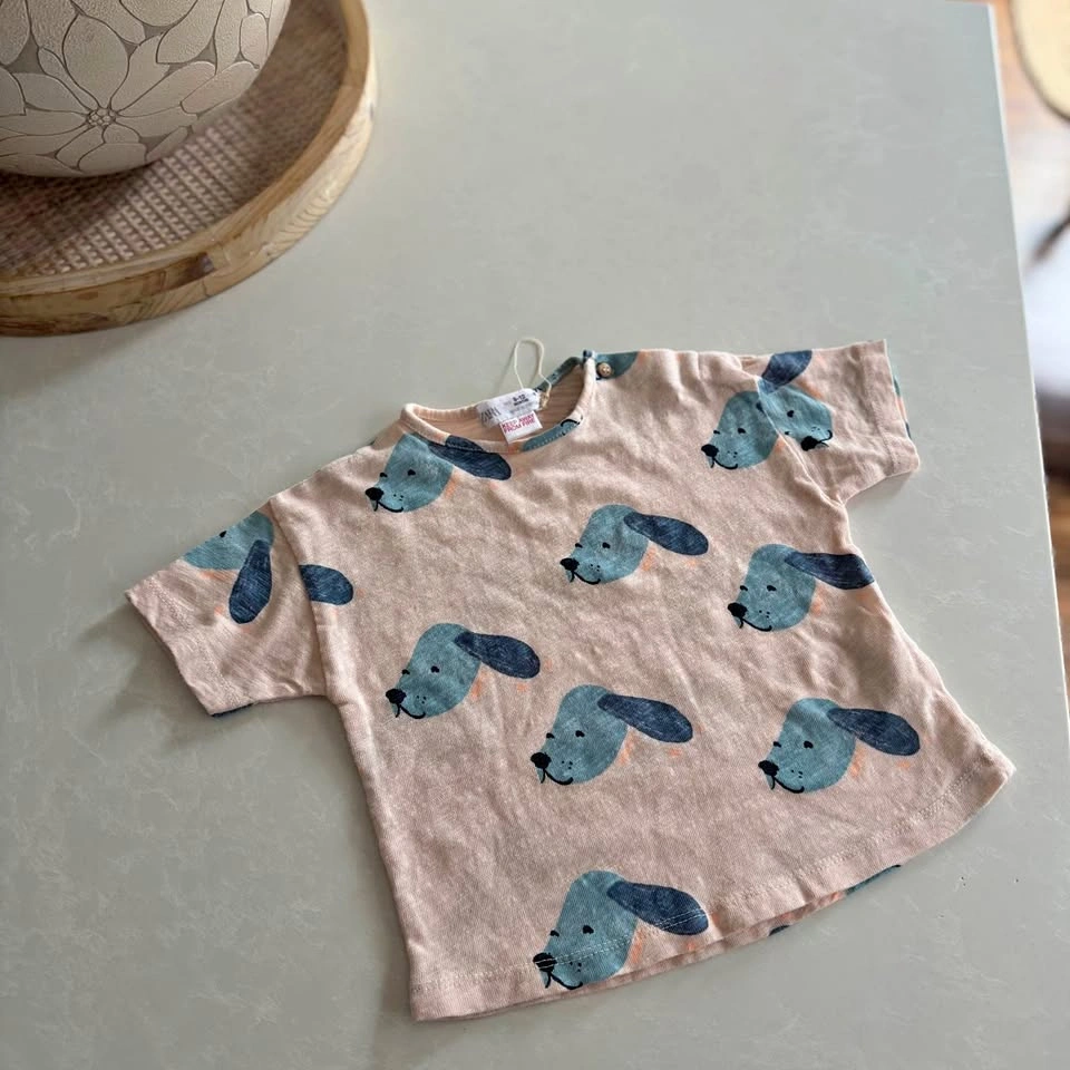 Zara Infant “Happy Dog" T-shirt (Size 9-12M)