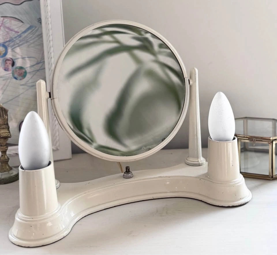 Antique 1930s Bel-Ayre Art Deco Lighted Vanity Mirror - photo 5