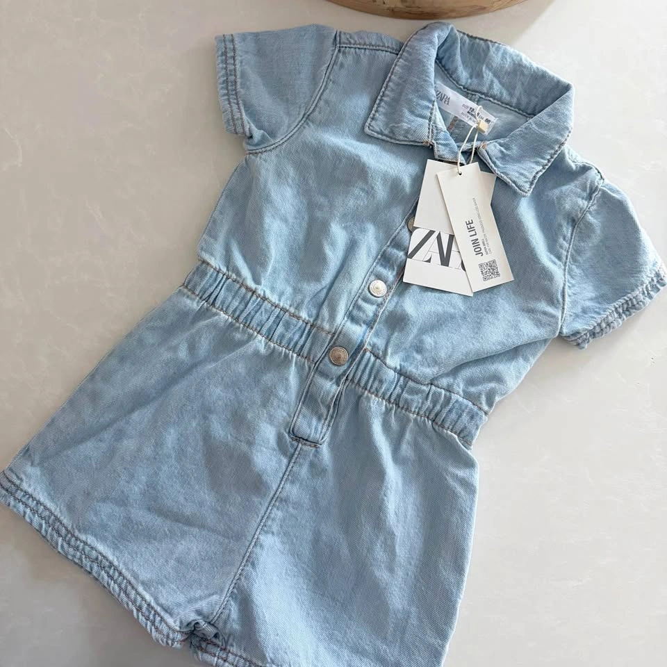 Zara Kids Denim Playsuit w/ Button Enclosure (Brand New w/ tags)