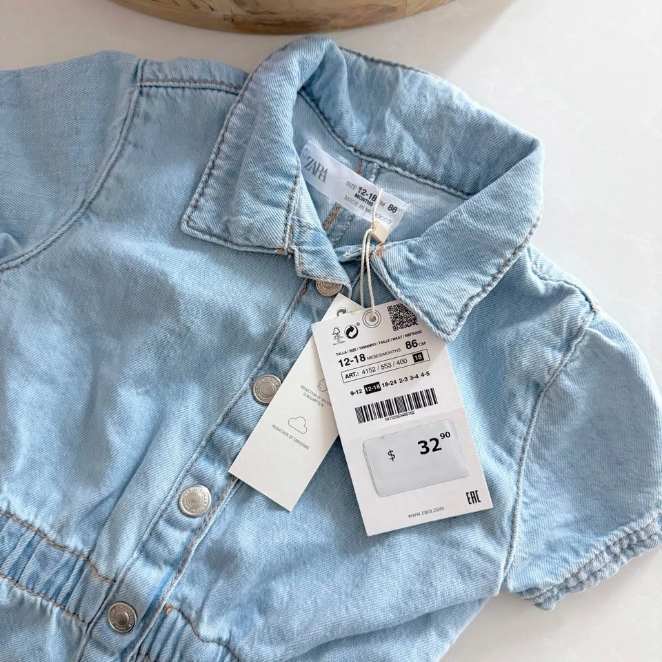 Zara Kids Denim Playsuit w/ Button Enclosure (Brand New w/ tags) - photo 3