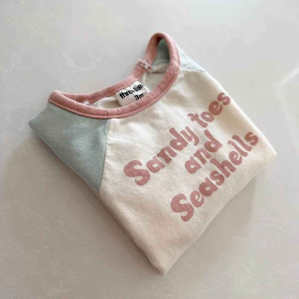 Adorable Infant Neutral Beachy Vibe T-Shirt (Size 3M)