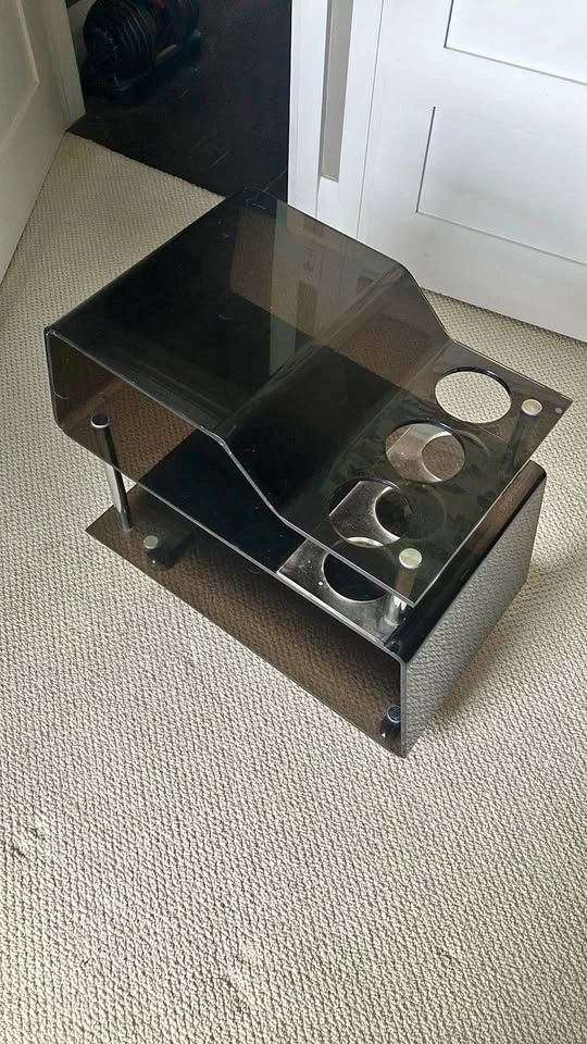 Vintage Smoked Acrylic and Chrome Bar Cart