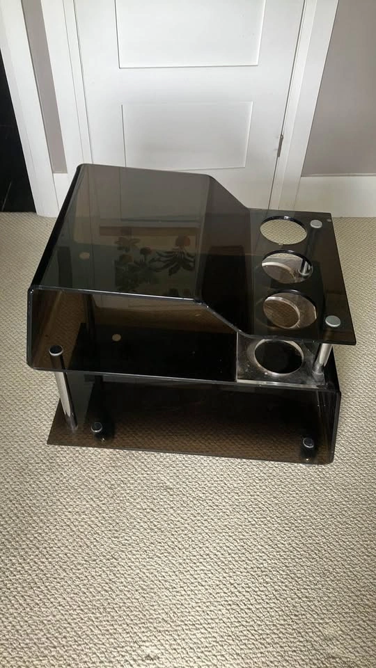 Vintage Smoked Acrylic and Chrome Bar Cart - photo 2
