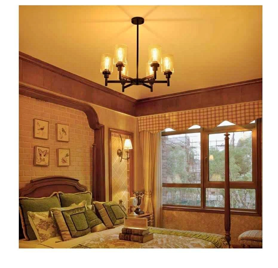 Brand NEW Black 6-Light Farmhouse Chandelier