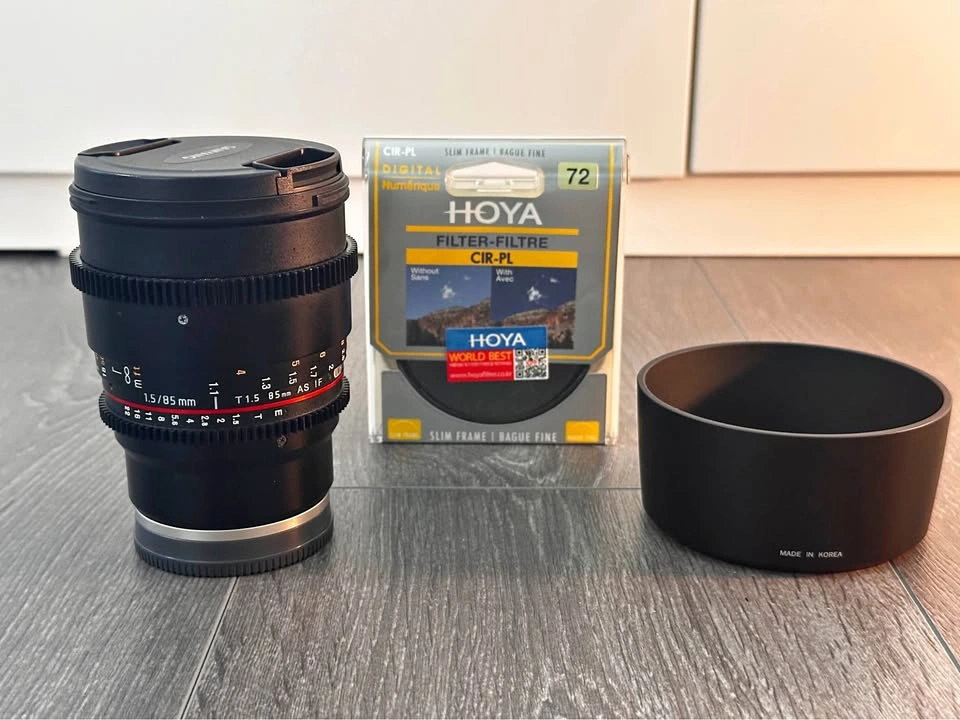 Sony Lens – Samyang 85mm T1.5 Cine Manual E-Mount + Filter