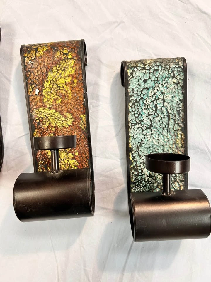 2 Matching Sets of Wall Hung Votive Holders - photo 3