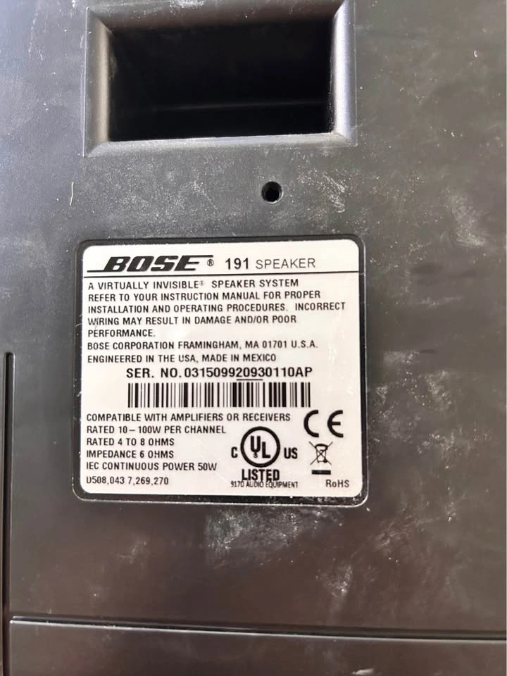 Bose 191 Wall-Mounted Speakers (Set) – Includes Frames & Grilles - photo 4
