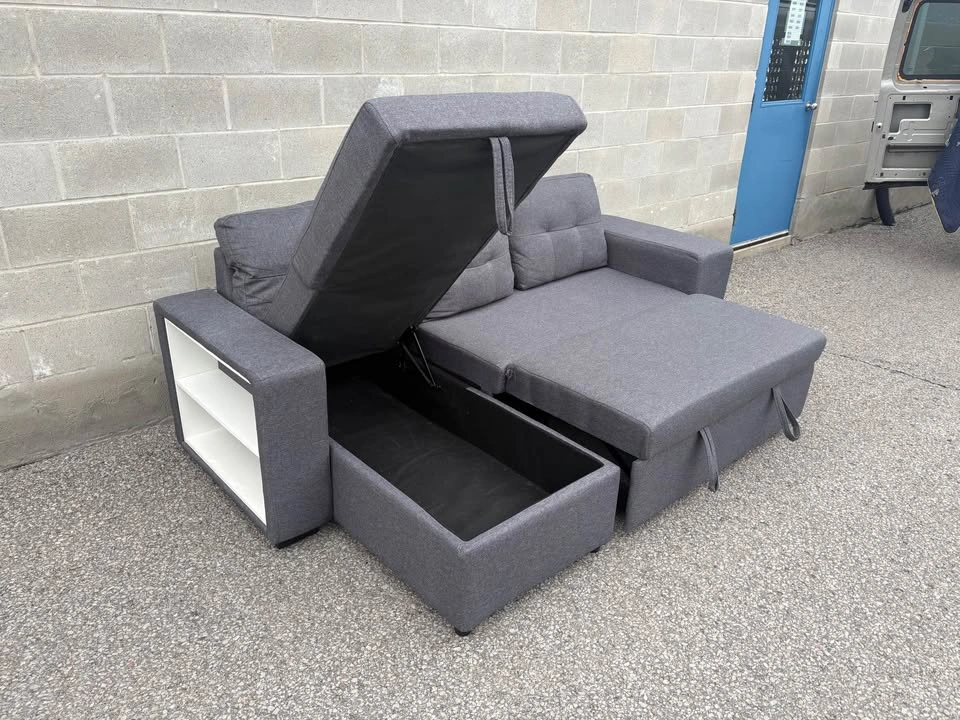 Grey Sectional Sofa with Bed and Storage - Free Delivery - photo 2