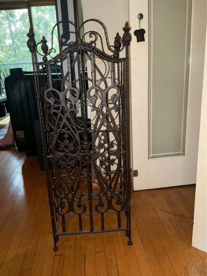 Large Gothic Wrought Iron Wine Cabinet / Wine Jail Rack - photo 2