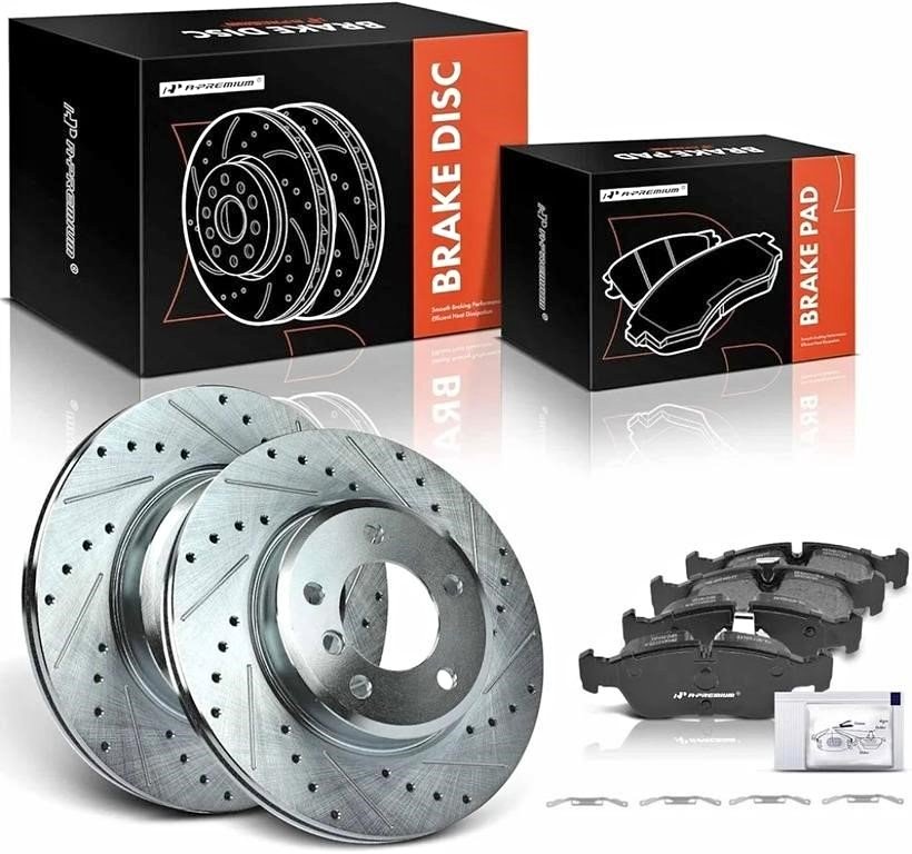 A-Premium Brake Rotors + Ceramic Pads Kit