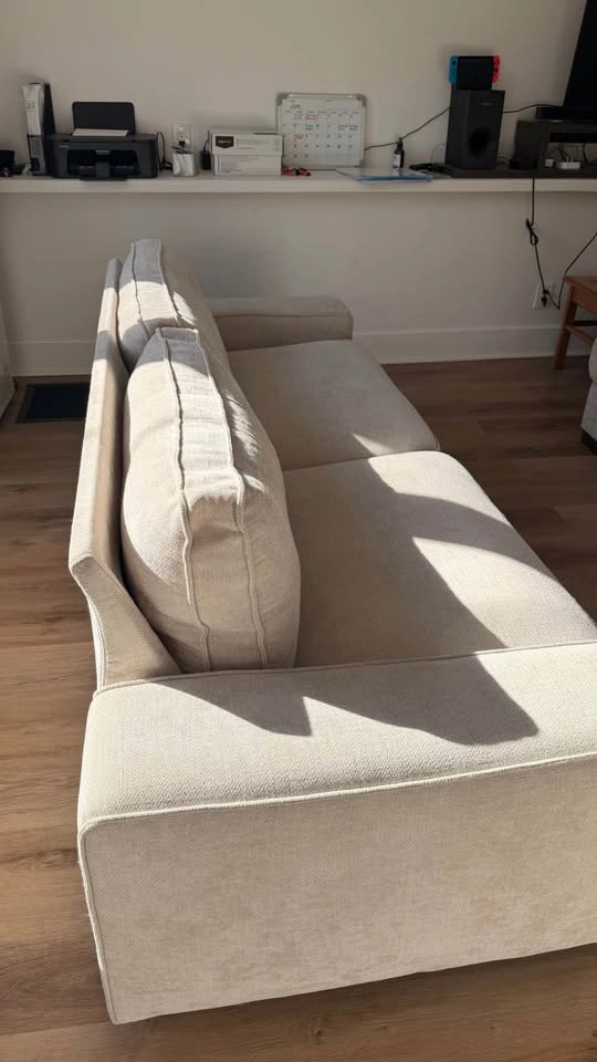 Upholstered 2 seater sofa with wide armrests, 94.8"x34.8" - photo 2