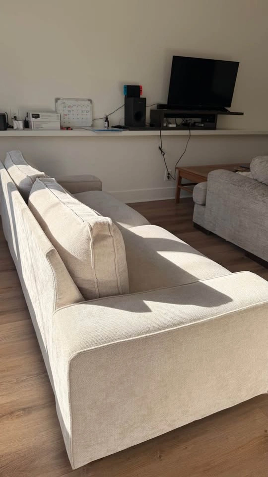 Upholstered 2 seater sofa with wide armrests, 94.8"x34.8" - photo 4