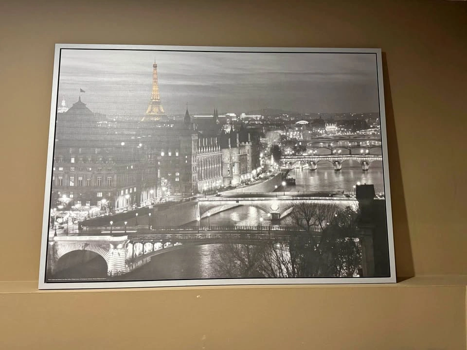 Large framed canvas- Paris