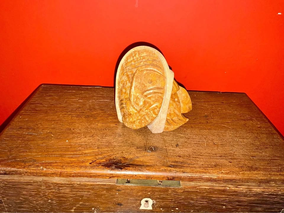 Vintage Abstract Soapstone Fish Sculpture