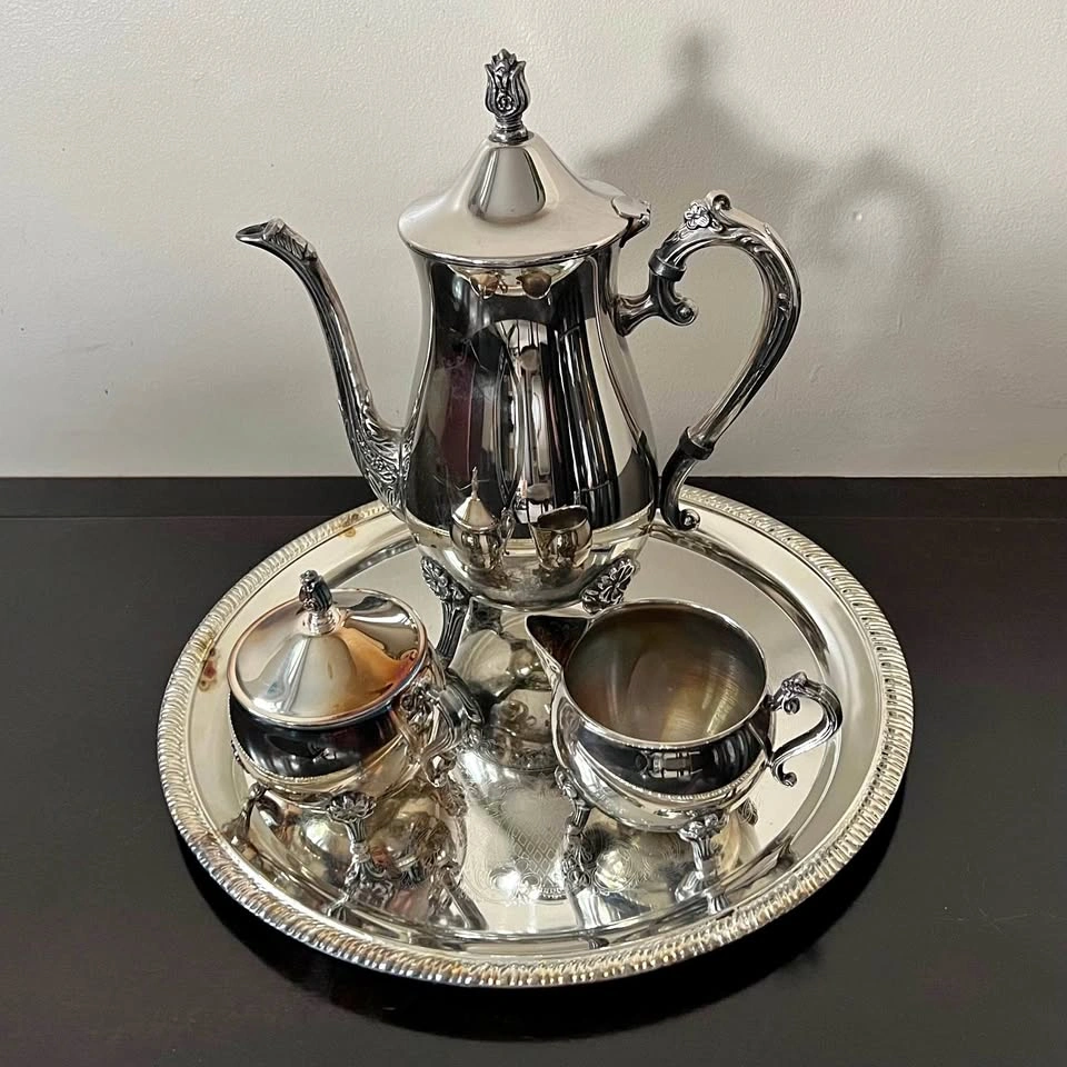 Leonard Silver-Plated EP Brass Tea Set / Made in Hong Kong