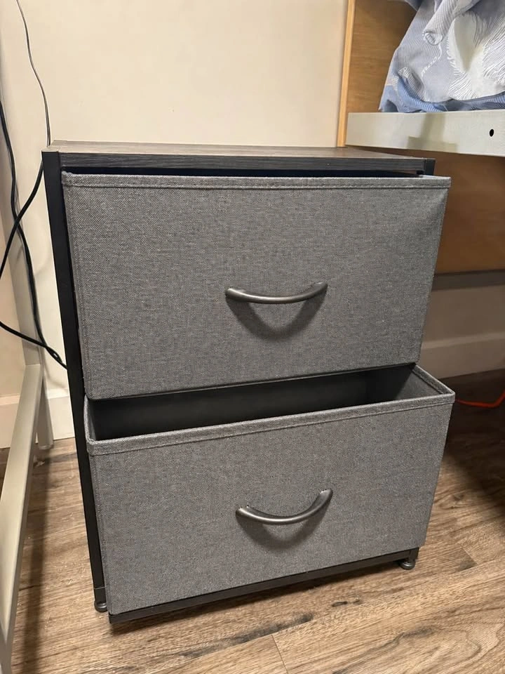 2 drawer fabric nightstand - photo 2