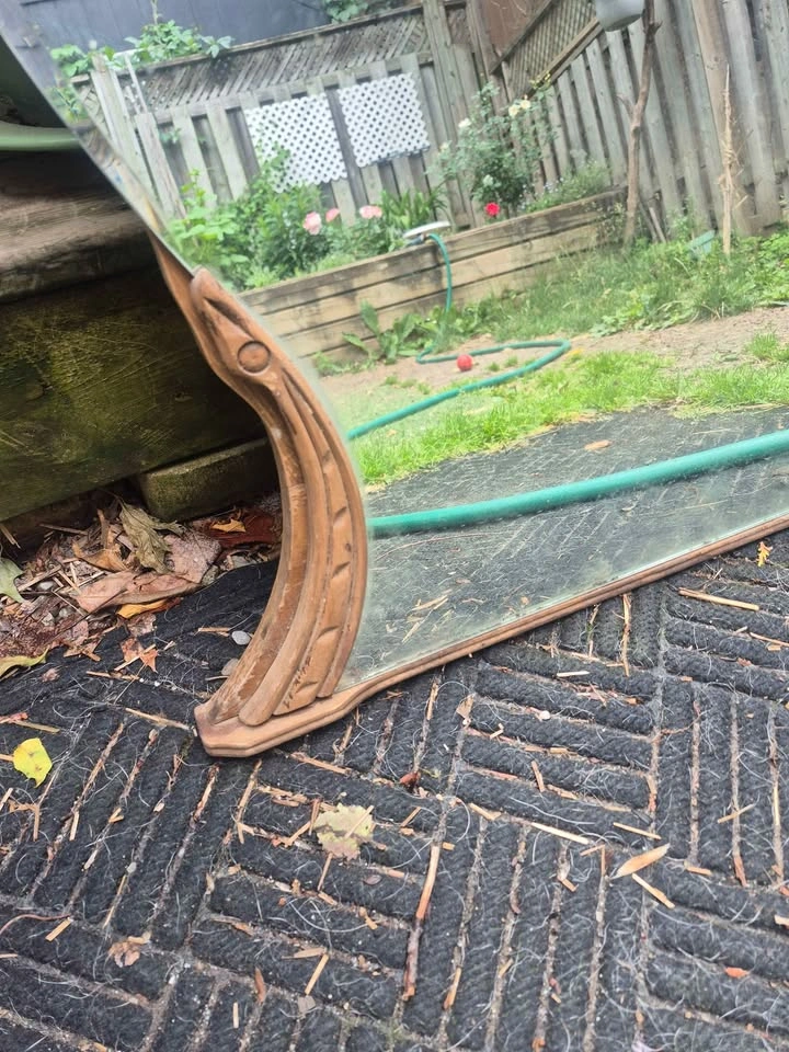 Vintage Arched Wood Framed Mirror - photo 2