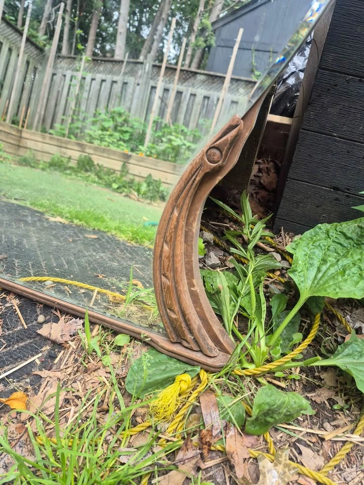 Vintage Arched Wood Framed Mirror - photo 3
