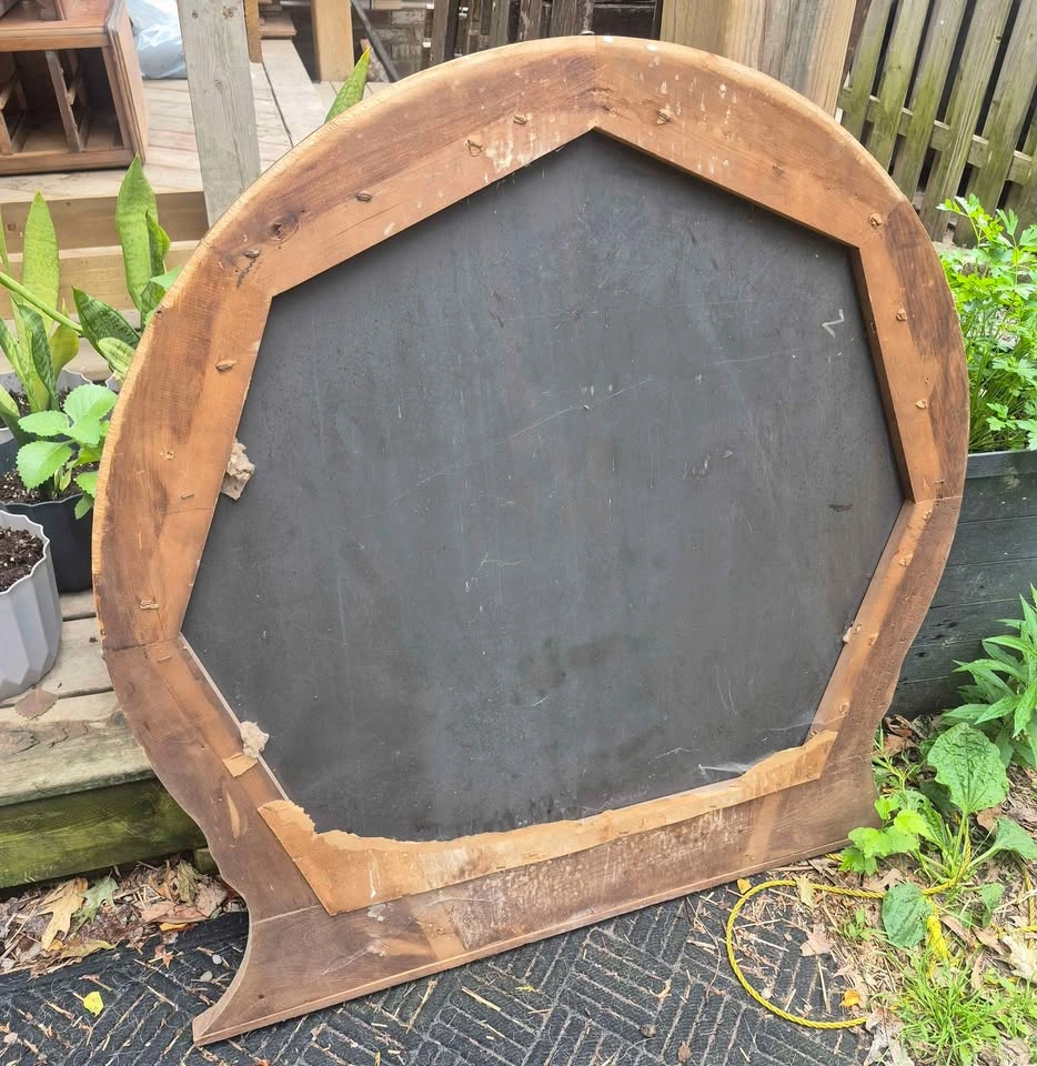 Vintage Arched Wood Framed Mirror - photo 5
