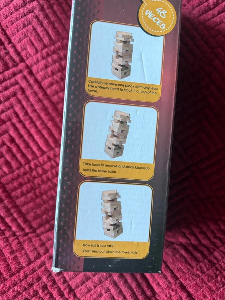 Real Wood Games Wooden Tower Blocks Approx 3 Inches By 1.5 Inche - photo 3