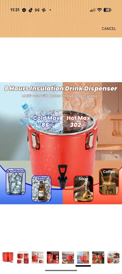 20L/5 Gallon Insulated Beverage Dispenser - photo 5